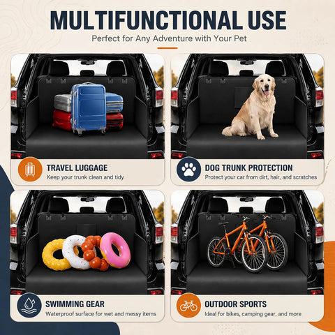 Multifunctional Heavy Duty SUV Cargo Liner For Tesla Cybertruck 2023 Plus Dog Floor Mat with travel luggage and dog protection