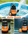Heavy Duty Submersible Sump Pump With Auto Float Switch And Killer High Flow 0.5Hp Motor in a pool for water removal.