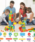 Family playing with Totally Legit 92 Piece Screw Engineering Blocks Set With Sensory Construction Bricks for STEM activities.