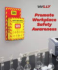 Wall Mounted SDS Station With 3 Inch Binder And Wire Rack OSHA GHS Safety Data Sheet Station Bilingual Labels in lab setting