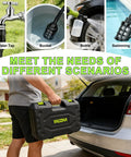 Top Shelf Cordless Handheld Washer With Brushless Motor Portable Pressure Washer Featuring Hella Strong Water Flow and Three Adjustable Pressure Settings for Cars and Gear, shown with various water sources.