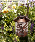 Outdoor Solar Lantern Dragonfly Metal Light Waterproof Garden Decor For Patio Courtyard Tabletop LED Night Ambiance Energy