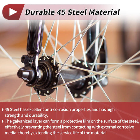 Close-up of wheel with 14G J Bend Bicycle Spokes 240mm Length With Nipples for MTB Wheels Black Steel 36 Pack