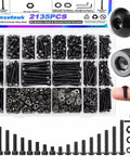 Massive M3 Screw And Nut Assortment Kit with 4mm to 35mm bolts, socket cap and button head screws, nuts, washers, hex wrenches.