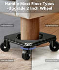Heavy Duty Furniture Dolly With Anti Slip Grooved Base And Cushioned Rubber Casters For Effortless Piano Table Sofa moving on various floor types.