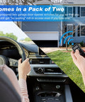 User holding Your Go To Multi Color 3 Button Garage Door Opener Remote With Key Chain Replacement For 890MAX, car dashboard visible.