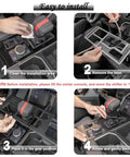 Installation steps for Toyota Tundra Sequoia Gear Shift Panel Trim Cover Matte Black Anti Scratch Shield 2022-2026