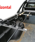 Aluminum Clamp On Rod Holder For Truck And Boat Holds Four Rods With Bungee Cord Security Universal C Clamp Marine Grade Fits Truck Beds Canoes Pontoon Boats, horizontal mount in truck bed
