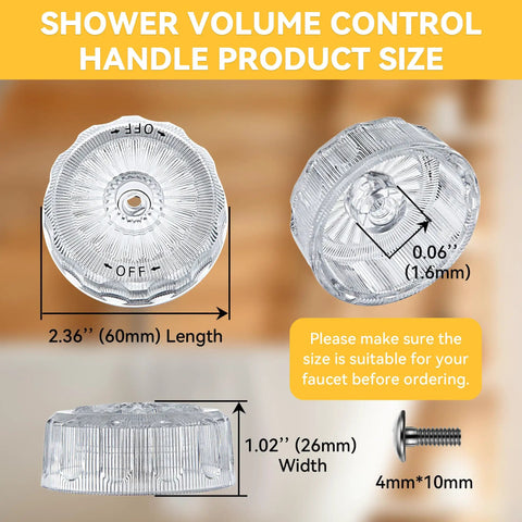 MXT11 Compatible Shower Volume And Temperature Handle Replacement For Mixet Tub And Shower Faucets product size illustration