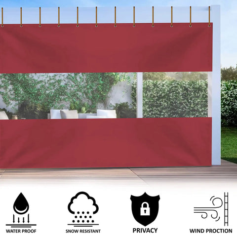 Rock Solid Heavy Duty Vinyl Outdoor Curtains For Patio Waterproof Gazebo Panels With Brass Grommets For Pergola Porch And Wall Covering Totally Weatherproof Ultimate Backyard Upgrade 12X10 Feet