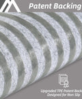 Close-up of Cozy Stair Treads Non Slip Carpet Mats 28x9 Inches For Indoor Wooden Steps showing gray polyester with TPE backing
