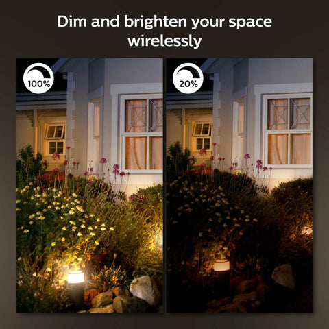 Lucca Outdoor Smart Wall Light With Color Ambiance LED Bulb Black E26 Weatherproof Porch Lighting in dim and bright settings