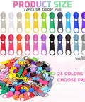 Easy Fix Zipper Repair Kit With 373 Pieces Including Colorful Sliders Replacement Zipper Pulls in 24 colors for Sewing