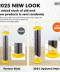 Outdoor Finch Feeder For Nyjer Thistle Seed, 14 Inch Tube Bird Feeder With 12 Feeding Ports And 8 Perches, Metal Hanging Yard Bird Feeder, Yellow Finish