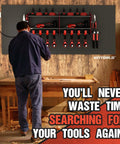 Power Tool Organizer With Charging Station And Heavy Duty Modular Wall Mount For Garage And Shed Eight Outlet Dock