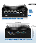 Heavy Duty Fanless Mini PC With N150 CPU Works Smooth As A No Fuss Firewall Appliance For OPNsense with ports visible.