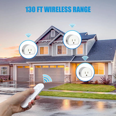 Remote Control Outlet 10A Wireless Light Switch For Household Appliances With 130 Ft RF Range used for home automation