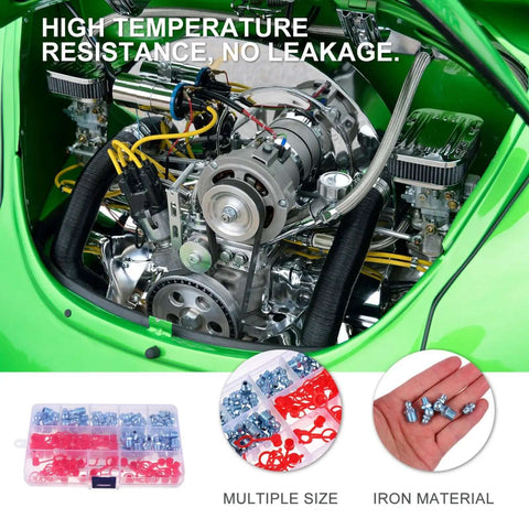 Huge 100 Pack Assorted Iron Grease Nipples With Pe Covers For Tough Hydraulics Wear Resistant Zerk Fittings Kit Super Easy Install For Cars And Work Shop Repairs. Assorted iron zerk fittings kit in storage box with engine use