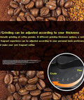 Automatic grinding settings on Fully Automatic Espresso Coffee Machine With Built In Grinder And Frother Drip Brewer For Lattes And Cappuccinos.