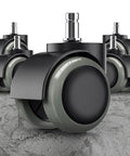 Roll Smooth Two Inch Office Chair Wheels Replacement For Ikea Chairs With 10 Mm Stem And 7/8 Inch Length heavy duty swivel casters close-up view.