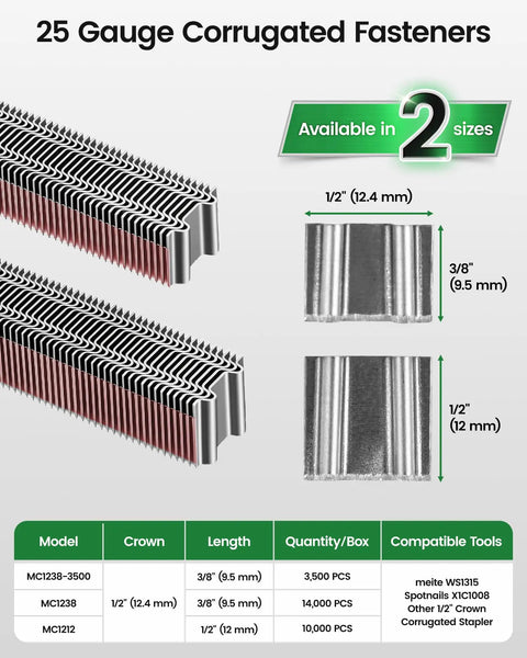 Top Shelf 25 Gauge Corrugated W Staples Bulk Pack Half Inch Crown By Half Inch Leg Ten Thousand Piece Tape Collated Fastener Ammo Rock Solid Deal For Any Active Worksite