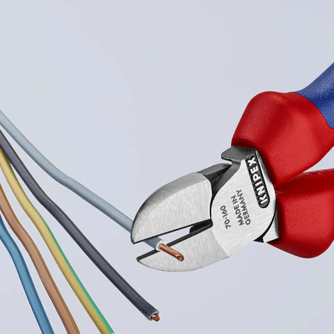 Cobra 3 Piece Pliers Set With Combination Pliers And Diagonal Cutters, cutting wire, showing forged steel build, non-slip grips.