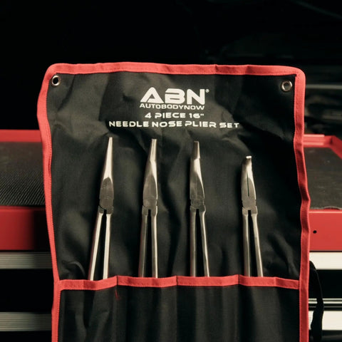 Long Reach 16 Inch Needle Nose Pliers Set Four Piece With 90 Degree Angle 45 Degree Angle Straight And Curved Pliers
