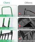 Comparison of ergonomic handle and durability features of Five Tined Broad Fork Garden Tool For Deep Digging And Soil Cultivation.