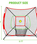 Six By Six Foot Baseball And Softball Training Net With Batting Tee Strike Zone Target And Circular Target Weighted Practice Ball