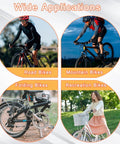 Wide applications of Universal Bike Cable Kit With Eight Inch Stainless Steel Wire Cutter And Brake And Shifter Cables Housing End Caps For MTB And Road Bikes Repair Professional Grade, shown on road, mountain, folding, and recreation bikes.