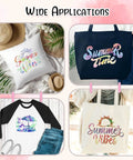 Tintnut Grungy Watercolor Heat Transfer Vinyl 12Pcs Iron On Glitter Sheets Neon Hues for Summer themed pillow and tote designs.