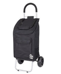 Trolley Dolly Foldable Shopping Cart With Oversize All Terrain Wheels Removable Bag With Seven Pockets Rubber Grip Handle Carries Up To 110 Lb Lightweight Under 4 Lb Perfect For Groceries Laundry And Grab And Go Errands, black bag