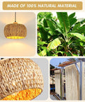Score Some Major Farmhouse Vibes With This Hand-Woven Rattan Pendant Light Featuring A Fresh 12 Inch Wicker Shade with warm light.