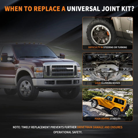 Rock Solid Performance Drive Shaft Center Support Bearing and Heavy Duty U Joint Kit Direct Swap for 2005-2015 Toyota Tacoma showing vehicle issues.
