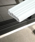 Exterior Waterproof Cable Raceway Kit For 6 Cables No Drill Self Adhesive Cord Protector in white on floor near window