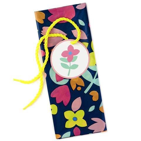 Giant 56 Inch Plastic Gift Bag With Pink And Yellow Floral Print For Large Gifts Like Ottomans Bedding Sets Lamps And More