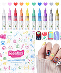 12 Color Nail Art Pens Set With 0.5mm Fine Tip For Precise Lines And Quick Air Drying Acrylic Markers For Nail Art Designs