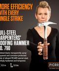 Beefy Full Steel Roofing Hammer 950g With Leather Grip Magnetic Nail Holder Forged Alloy Steel Head And Checked Face Held