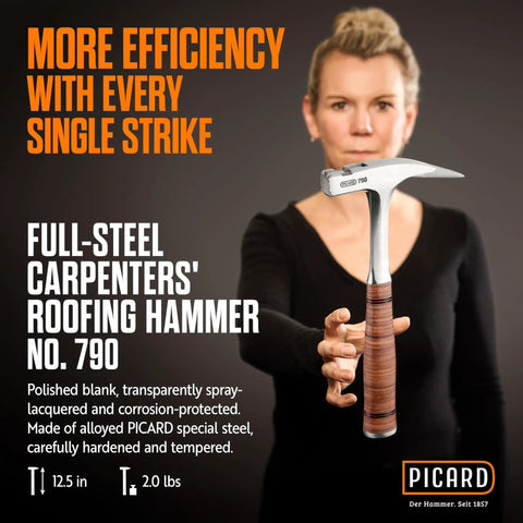 Beefy Full Steel Roofing Hammer 950g With Leather Grip Magnetic Nail Holder Forged Alloy Steel Head And Checked Face Held