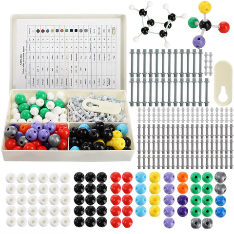 240 Piece Molecular Model Kit For Organic And Inorganic Chemistry Includes 86 Atoms, 153 Links, 12 Elements with storage box