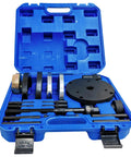 Wheel Hub Bearing Removal Puller And Install Kit, 82mm heavy-duty carbon steel set in blue case for front-wheel drive cars.