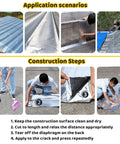 Hella Tough Asphalt Roof Shingle Repair Tape With Reflective Aluminum Foil Backing used in various application scenarios and steps.