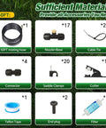 Outdoor Patio Garden Misting System 50 ft line 17 nozzles brass adapter water filter brass adapter for hose accessories