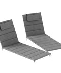 Go-To Outdoor Lounge Chair Cushions Set Of 2, 80 By 26 Inches, UPF50 Plus Fade Resistant Olefin Fabric, 25D High Density Foam, Charcoal Gray.