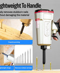 Pneumatic Nail Remover And Nail Puller For 9 To 16 Gauge Nails Air Punch Nailer Denailer Gun used on wooden plank