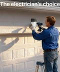 Person installing Wicked Bright 30W Outdoor Wall Pack Light With 3600 Lumens And 5000K Daylight LED Flood Lighting on garage wall.