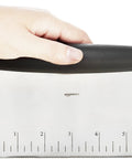 Hand holding Top Notch Pro Grade Stainless Steel Bench Scraper Dough Cutter with one quarter inch measurement marks on 6 inch blade.