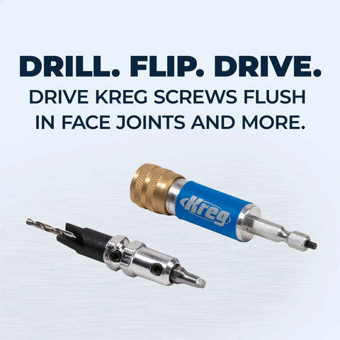 Your New Shop Floor Favorite Features A Heavy Duty Two Sided Drill Bit And Driver for Kreg screws in woodworking.