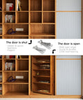 Heavy Duty Stainless Steel Door Pivot Hinge For Wood Doors Hidden 360 Degree Rotation Revolving Door Hardware For Bookshelves Secret Doors And Invisible Pivot Door Kit installed in a wooden bookshelf creating a secret door.