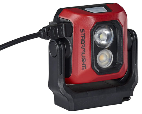 Syclone 400 Lumen USB Rechargeable MultiFunction Compact Work Light With Magnetic Base and Stowable Hook, bright red finish